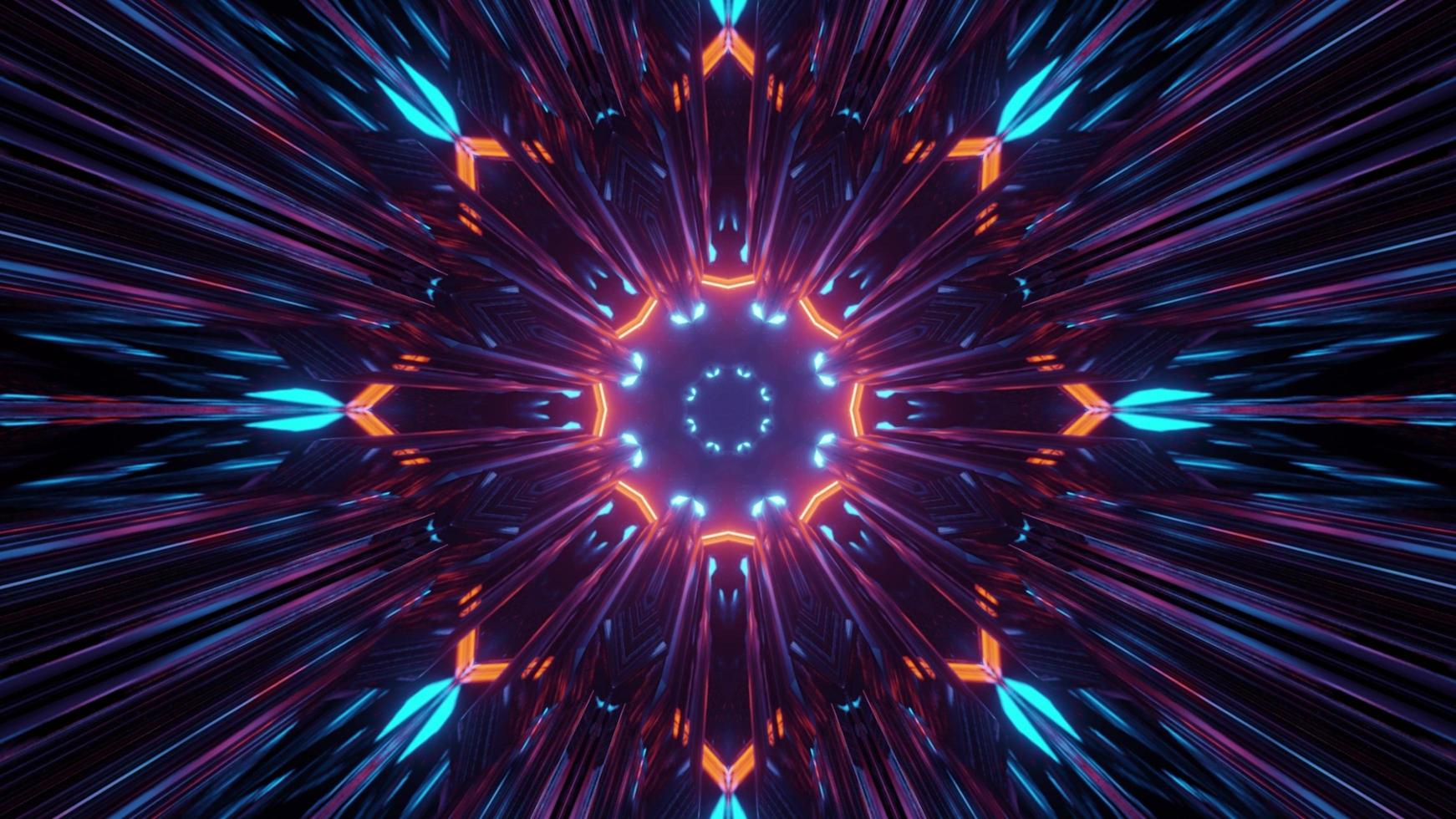 3D illustration of multicolored shiny kaleidoscope ornament photo