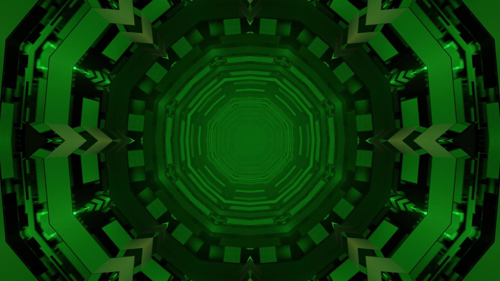 Abstract spherical 3d illustration of green repeating ornamental circles photo
