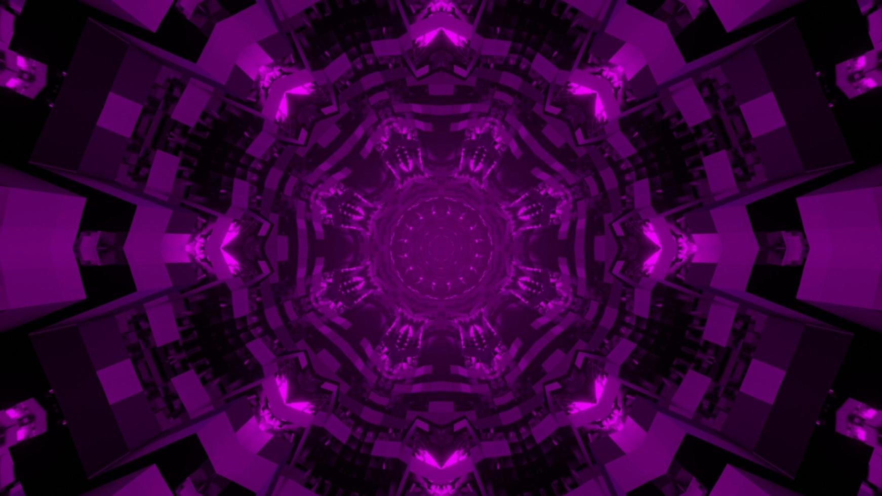 Ilustración 3d abstracto de esferas ornamentales púrpuras foto