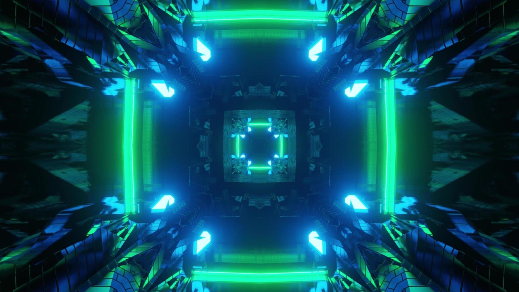 Geometric passage with futuristic illumination 3d illustration photo