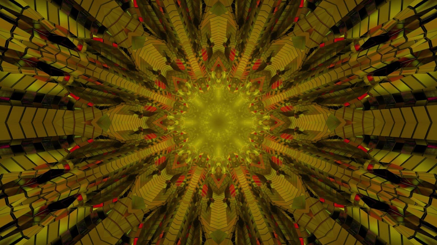 3D illustration of abstract symmetric lines forming floral pattern photo