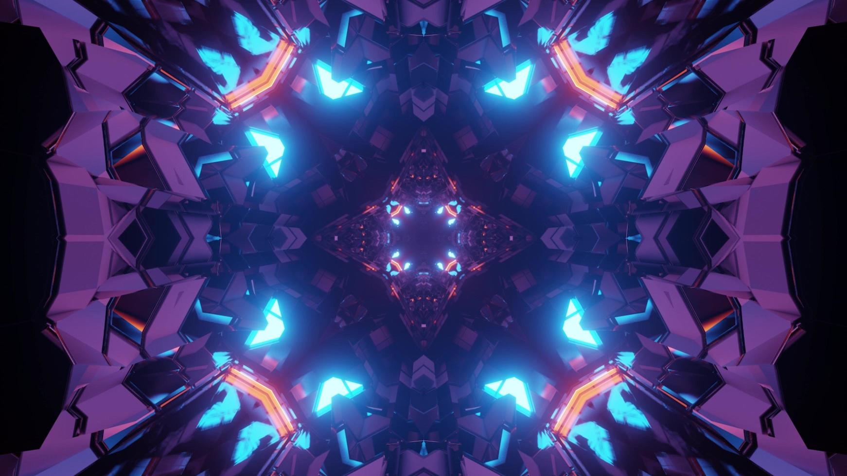 3d illustration of vibrant endless tunnel photo