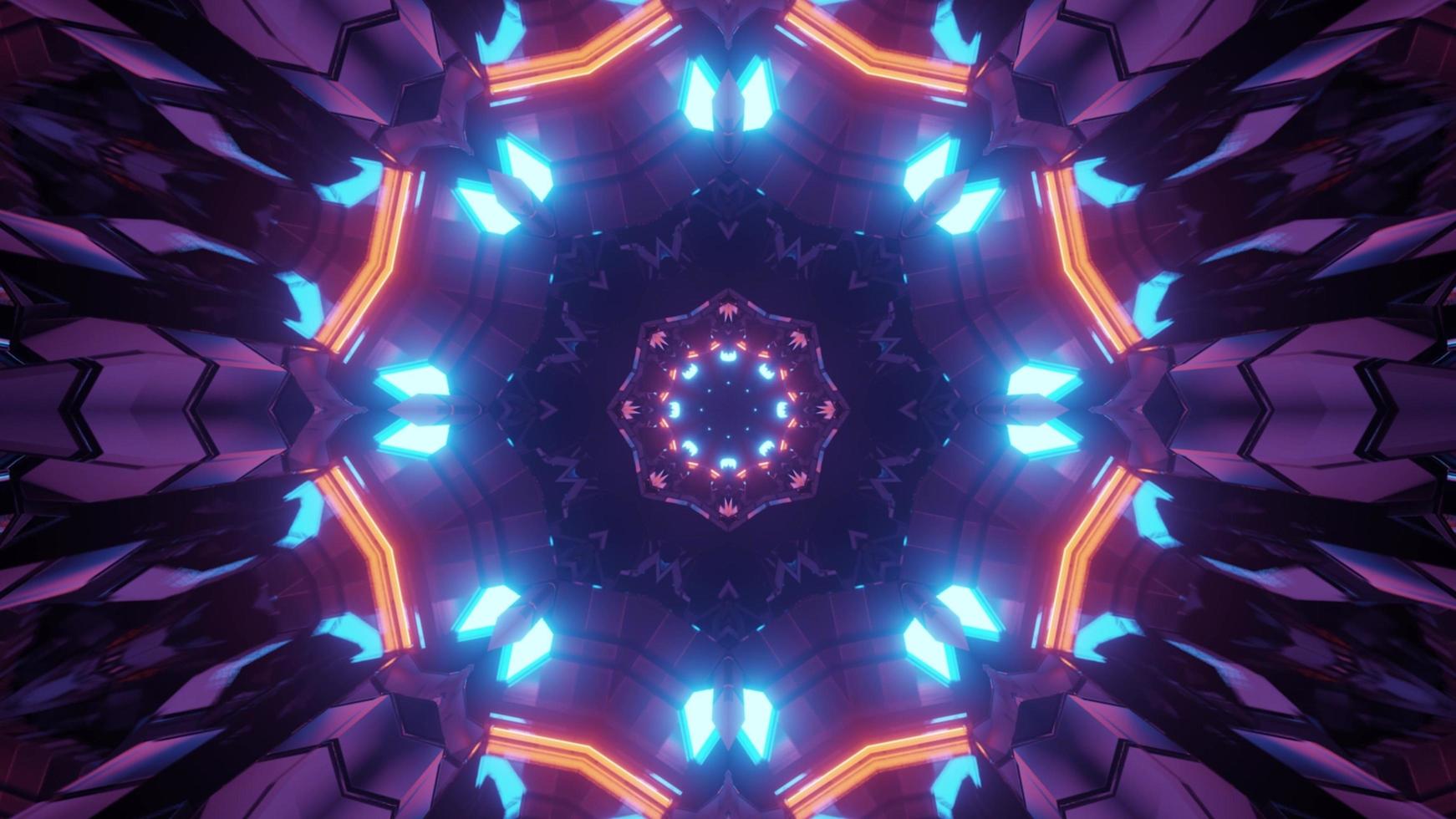 3d illustration of abstract geometric corridor photo
