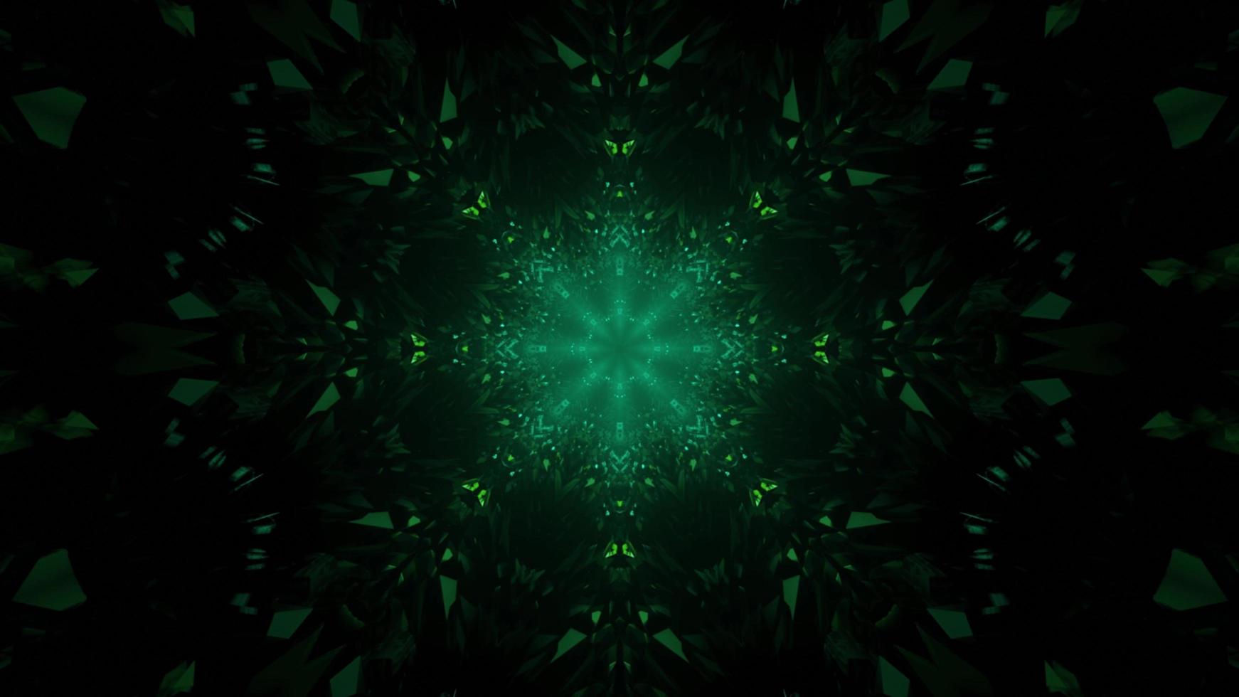 3D illustration of dark green ornament photo