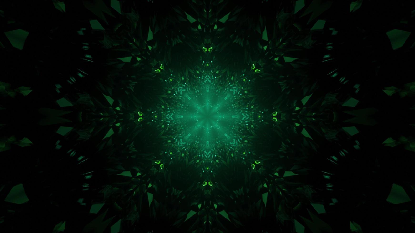 3D illustration of dark green ornament photo