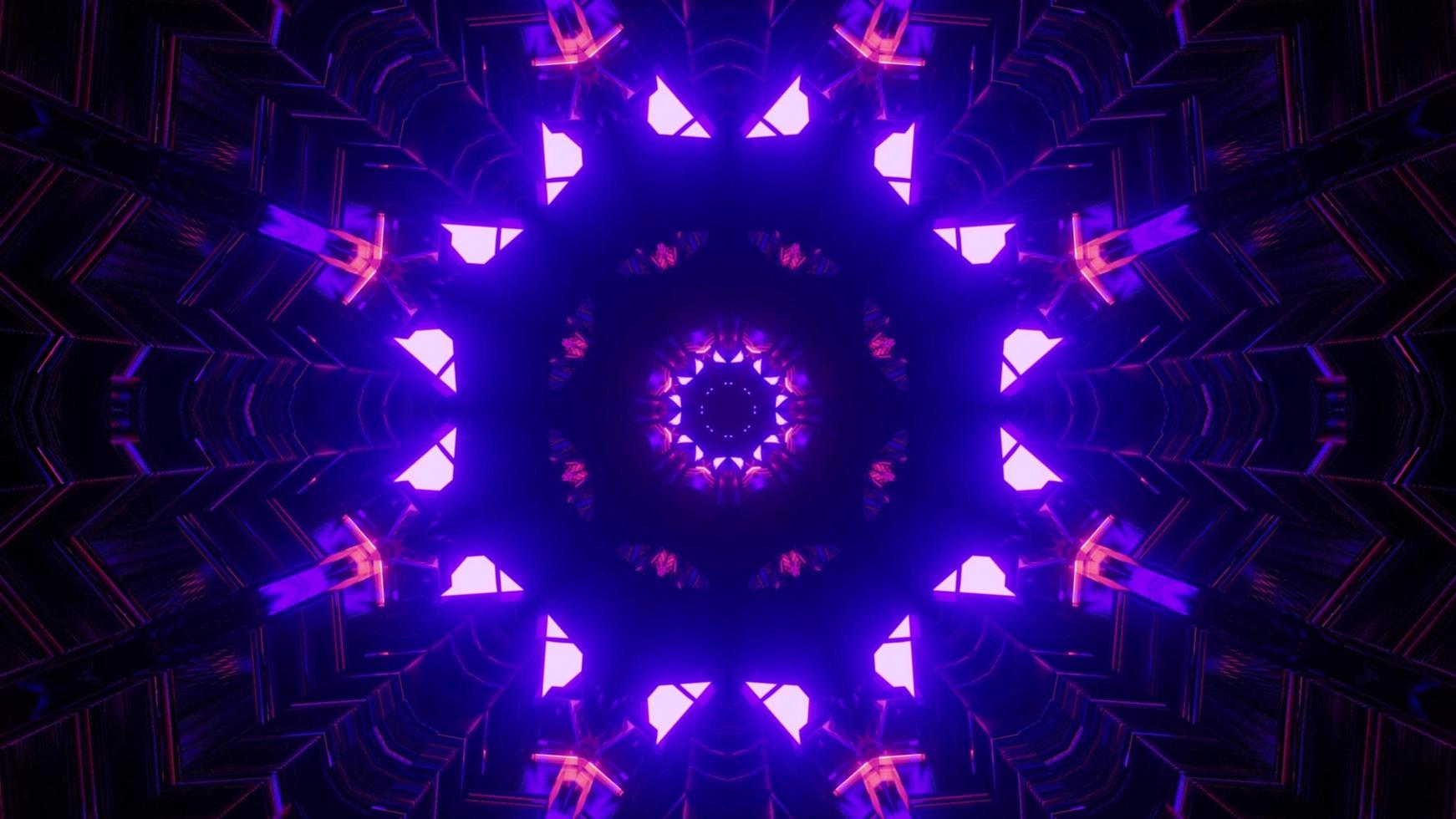 3d illustration of bright neon tunnel photo