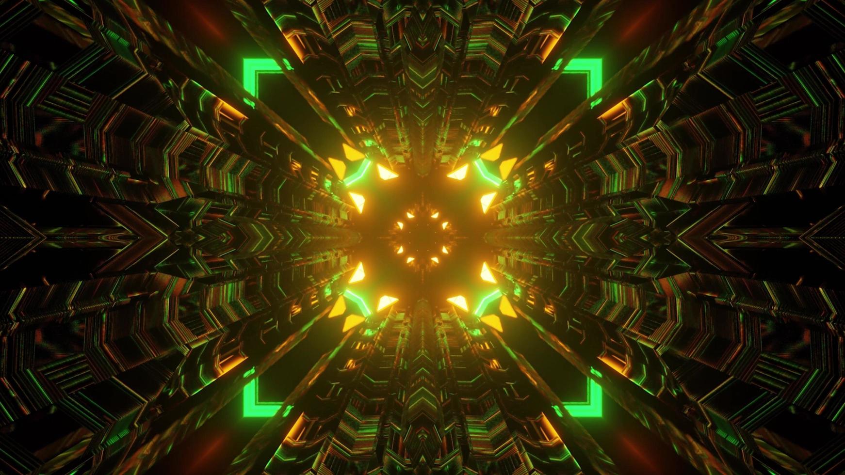 3d illustration of vivid futuristic corridor photo