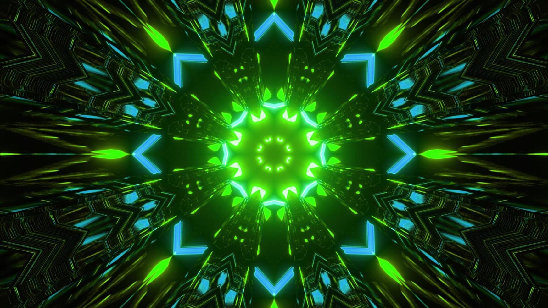 Iridescent 3d illustration of geometric spherical pattern photo