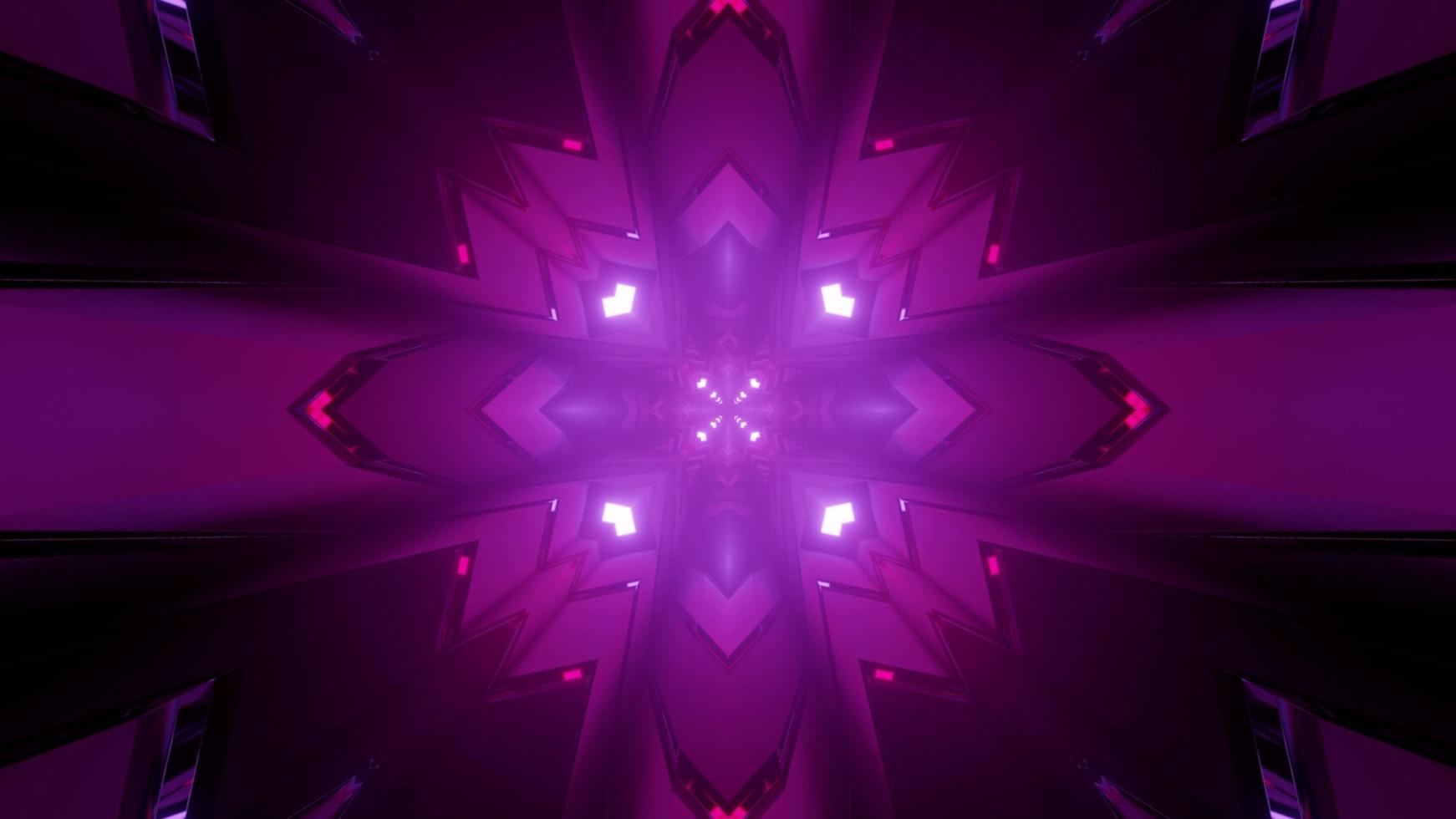 Ilustración 3d abstracto del patrón de mandala púrpura foto