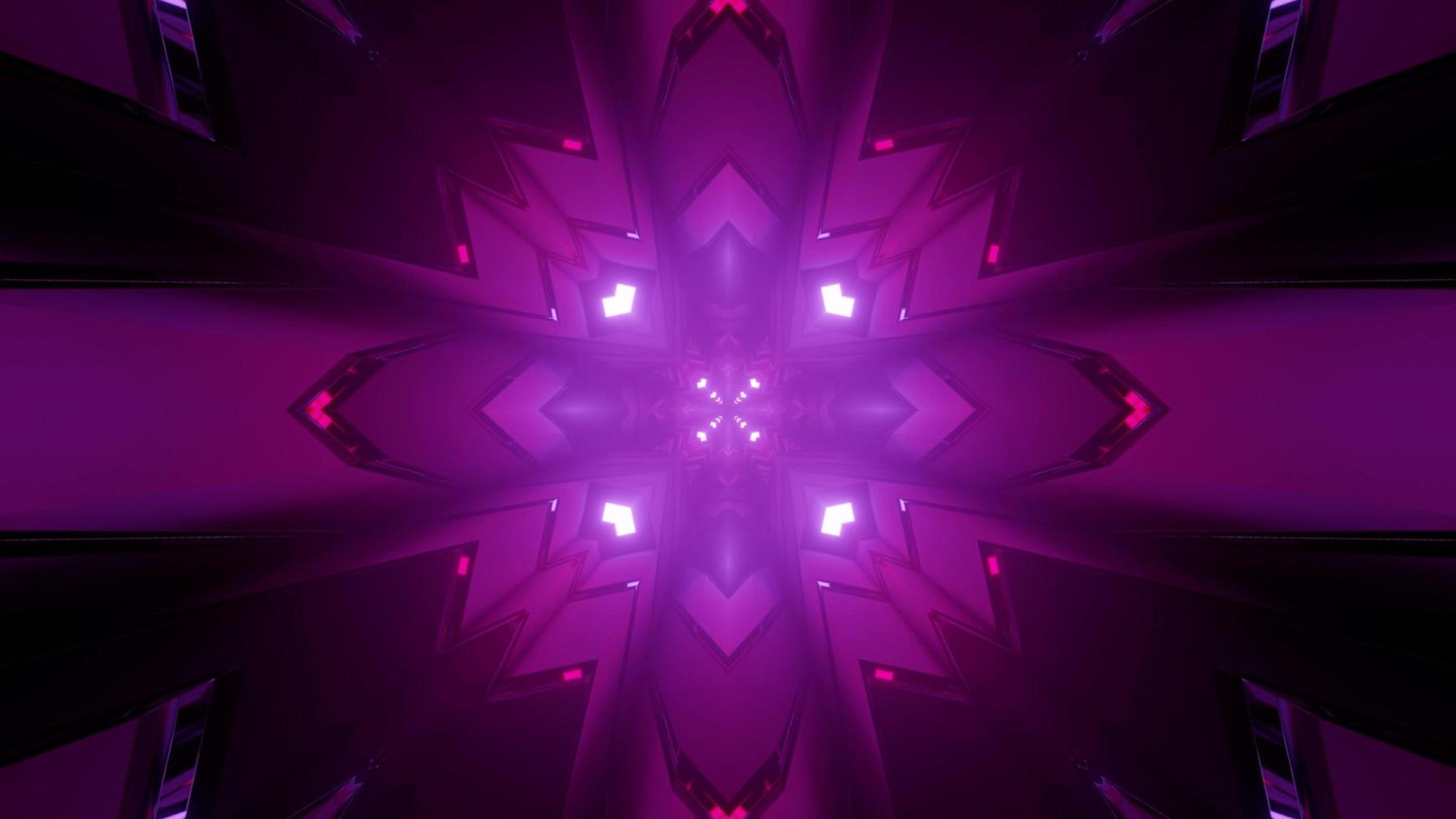 Abstract 3d illustration of purple mandala pattern photo