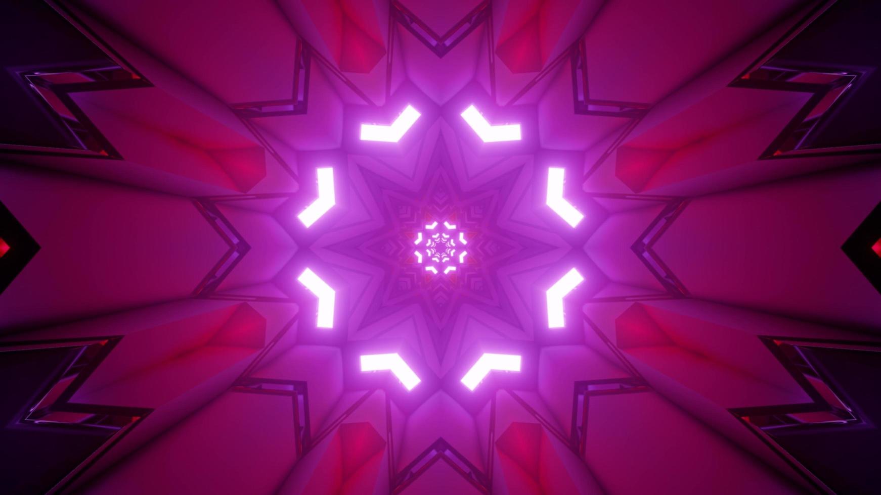 Ornamental 3d illustration of purple poly angular pattern photo