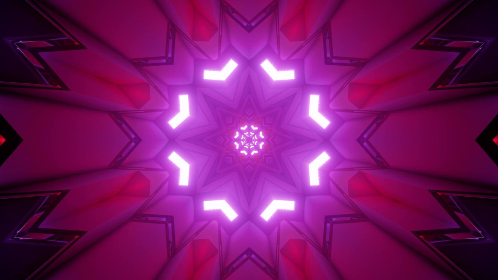 Ornamental 3d illustration of purple poly angular pattern photo