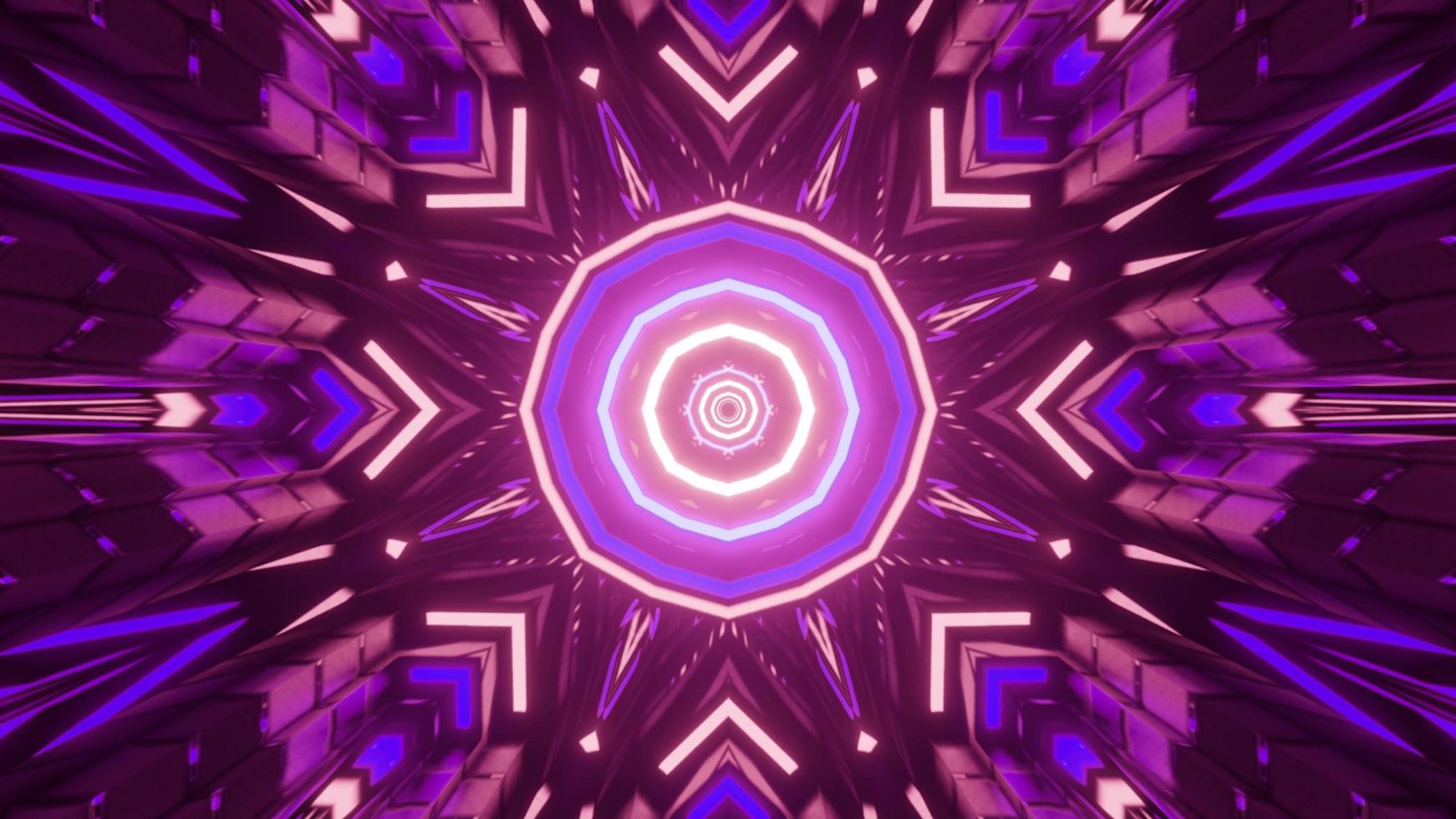 Radiant kaleidoscope geometric background 3d illustration photo