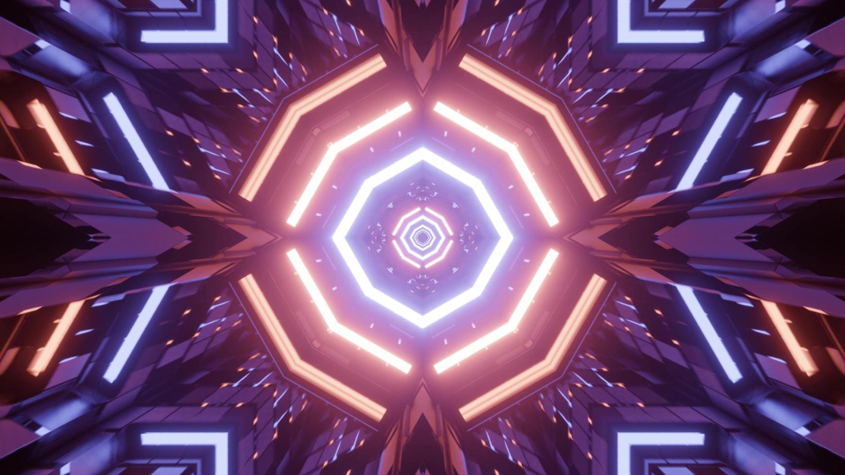 Shiny geometrical pattern with light reflections 3d illustration photo