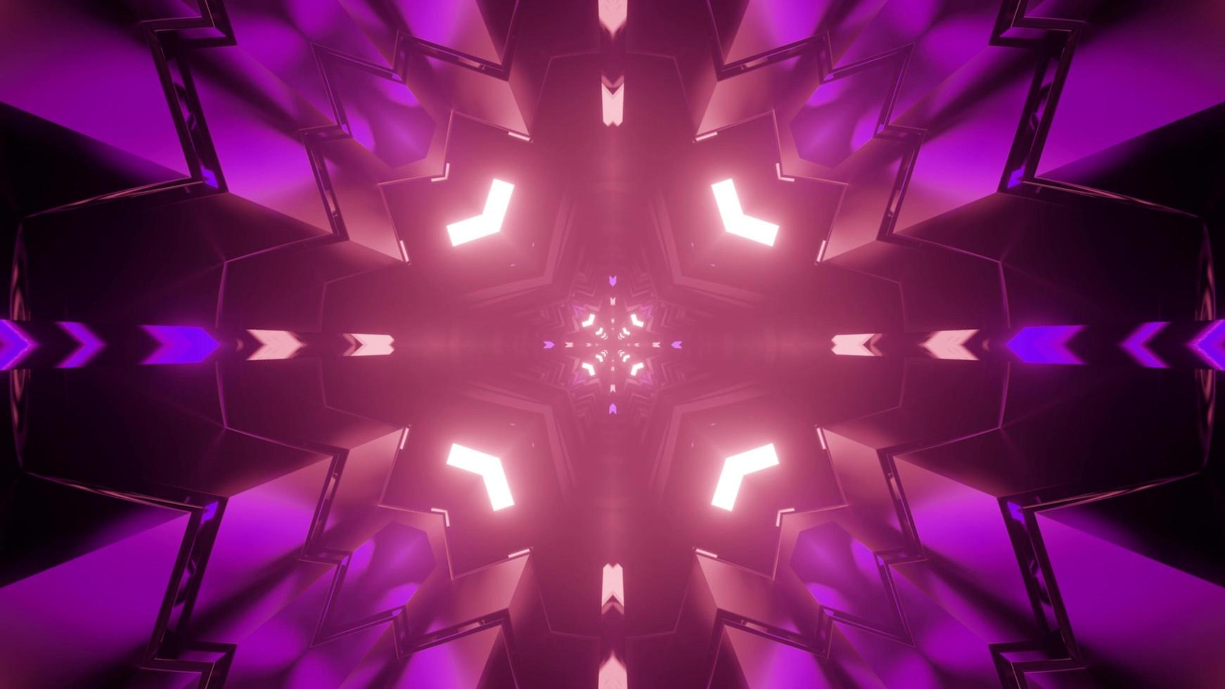 Kaleidoscope pattern with futuristic geometric figures in 3D illustration photo