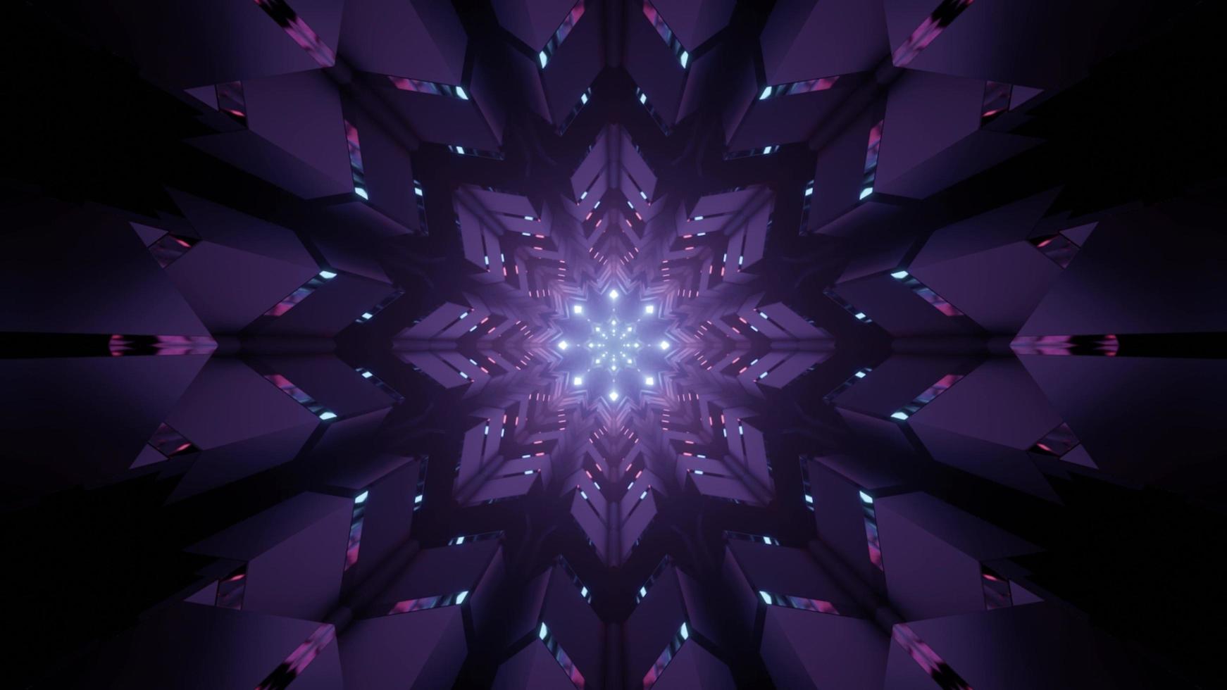 Futuristic violet geometric pattern 3d illustration photo