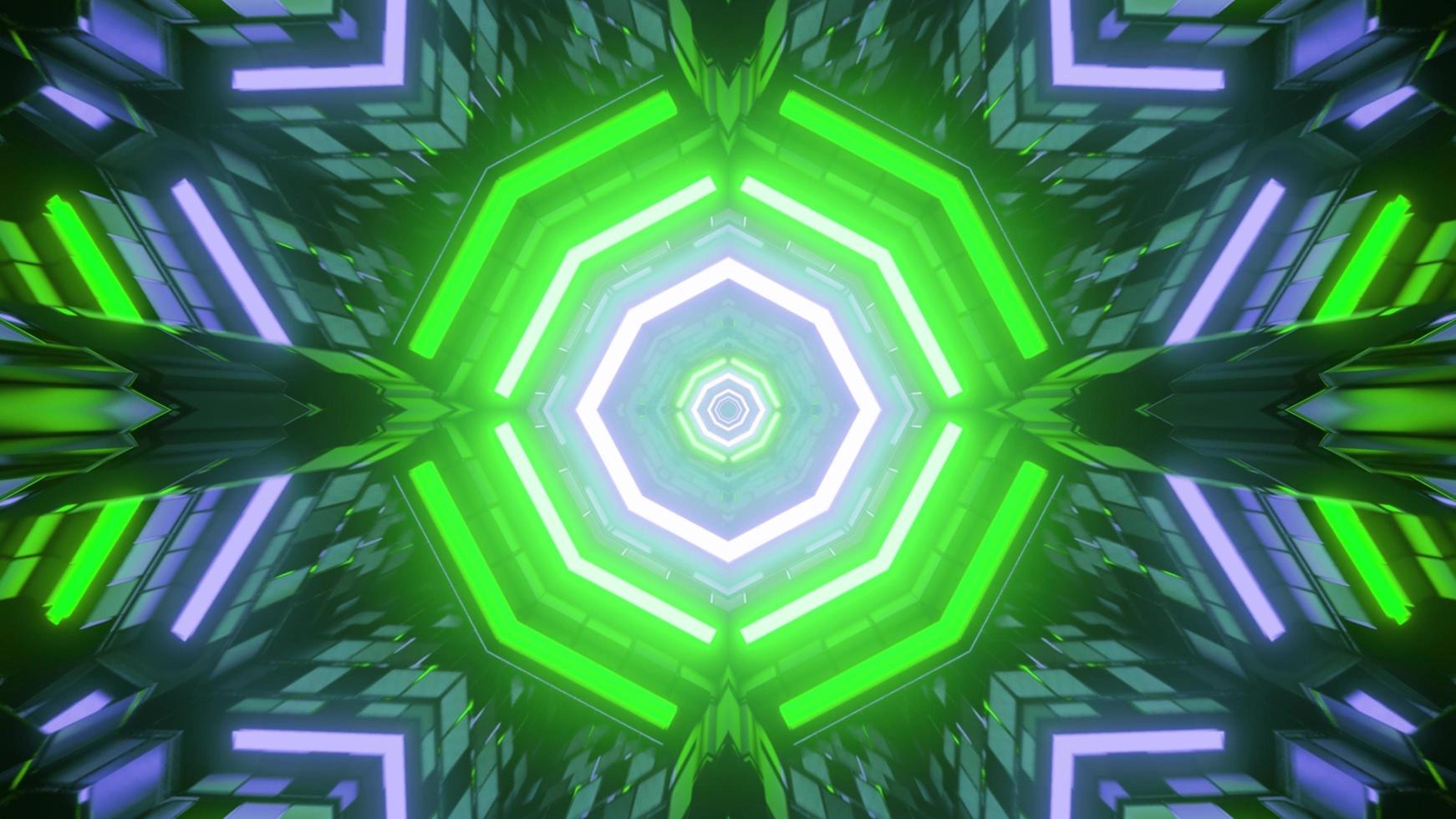 Futuristic pattern with abstract neon lights in 3D illustration photo