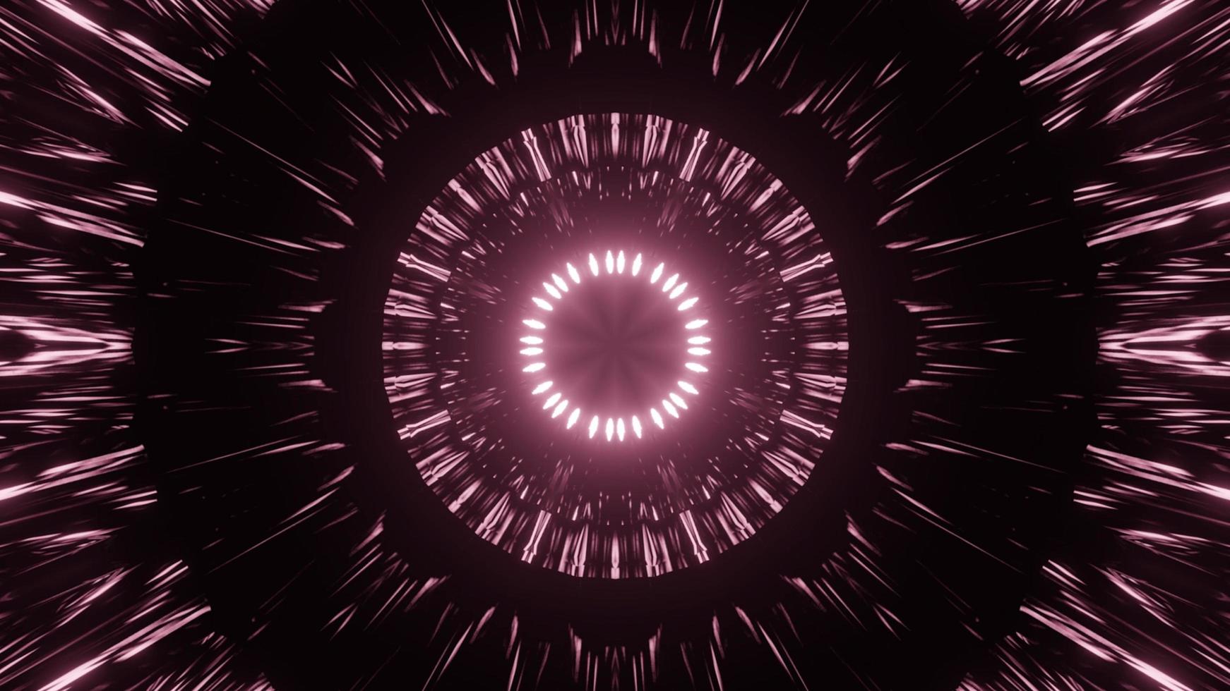 brillante centro redondo luminoso del túnel oscuro en la ilustración 3d foto