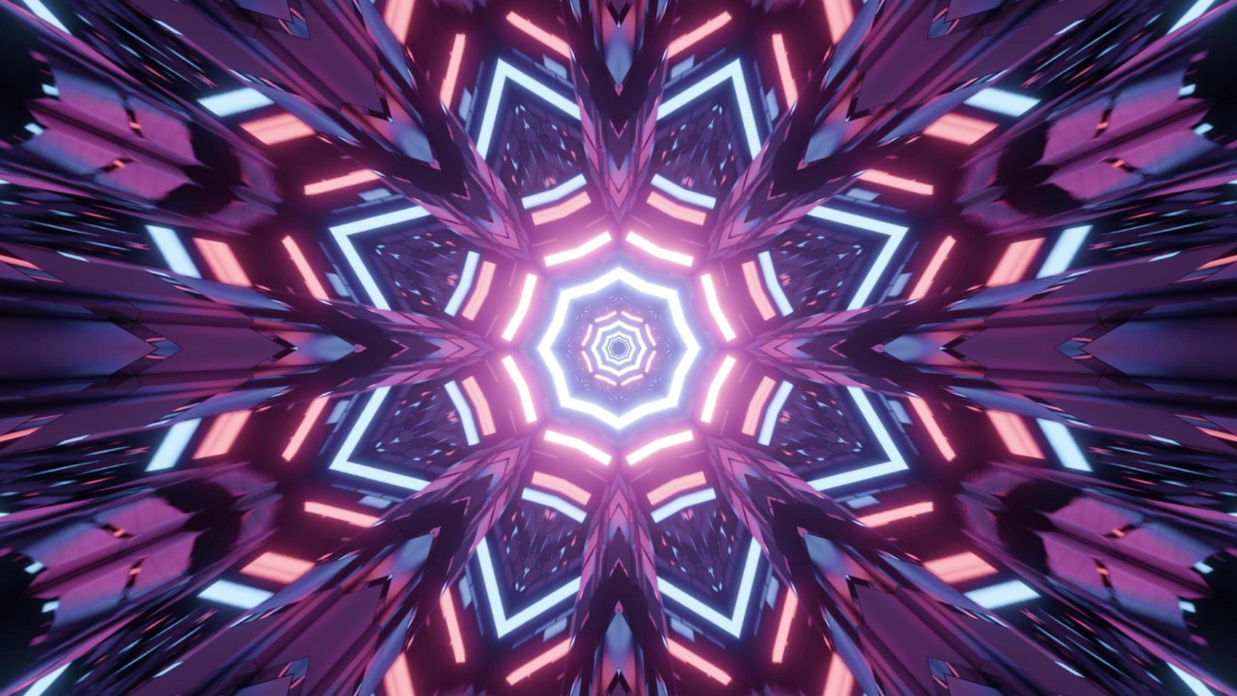 Luminous abstract geometric ornament 3d illustration photo