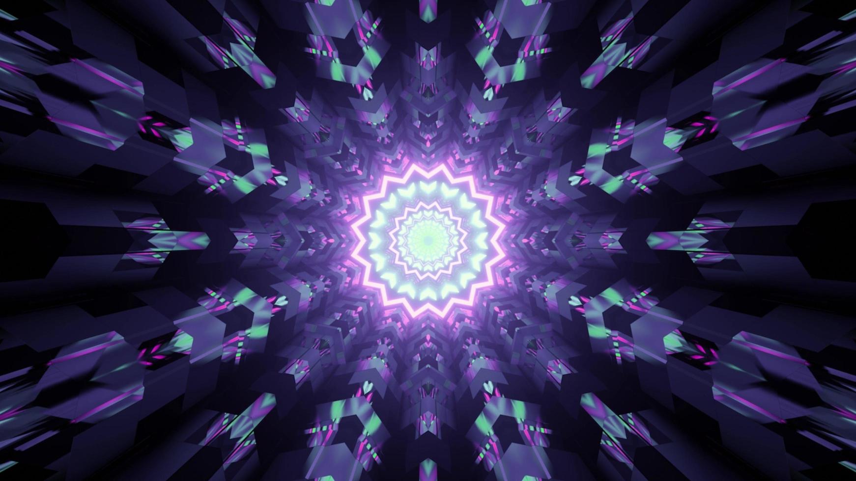 3d illustration of ornamental geometric tunnel photo