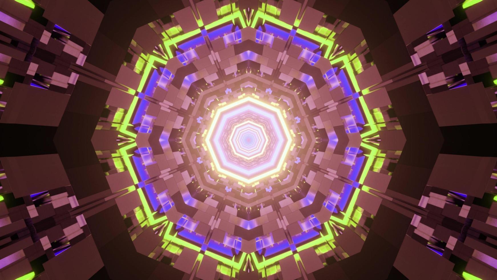 Abstract ornamental pattern with symmetrical lines in 3D illustration photo