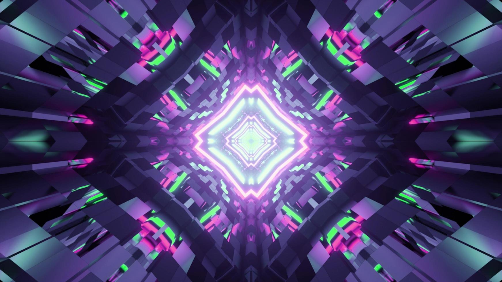 3D illustration of fractal geometric pattern with bright illumination photo