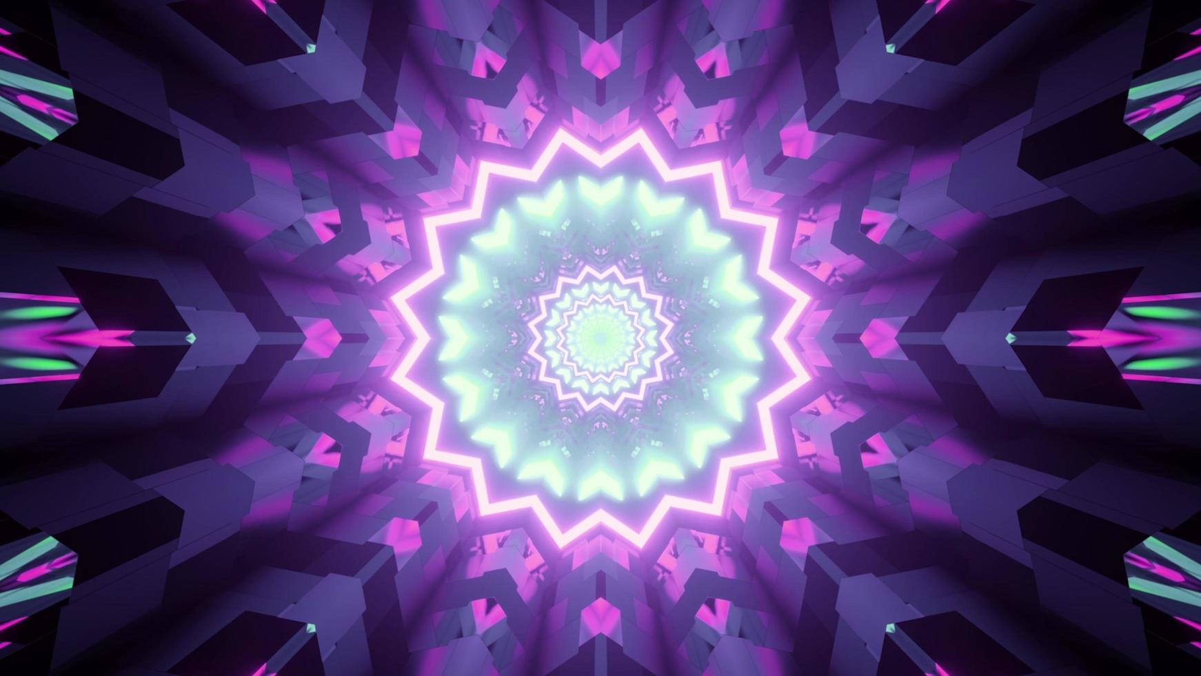 3d illustration of ornamental endless corridor photo