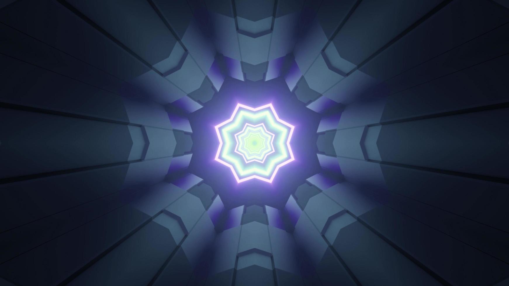 Futuristic background with neon star pattern 3d illustration photo