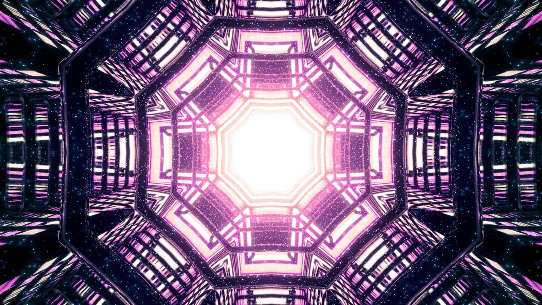 Fondo abstracto ornamental octogonal con efecto de luz ilustración 3d foto