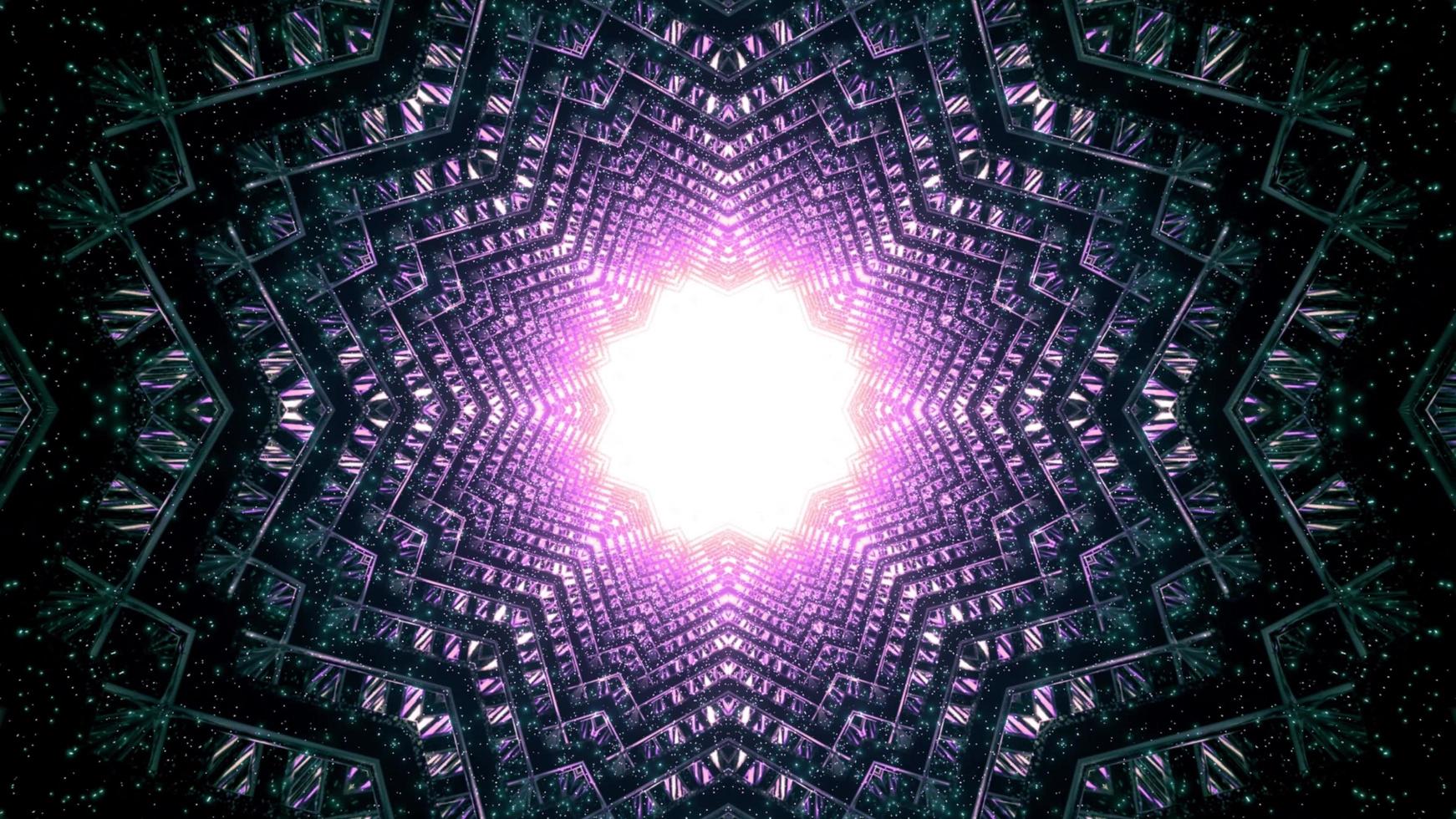 Magic star shaped tunnel with glowing hole 3d illustration photo