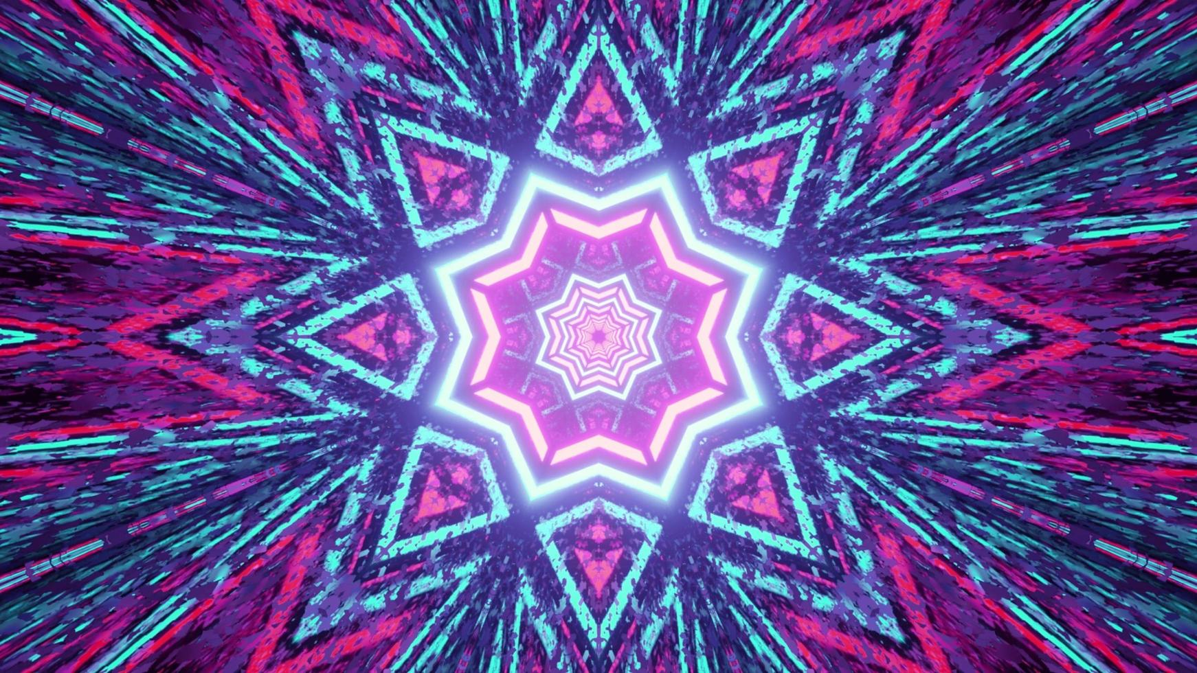 Kaleidoscope star shaped abstract background 3d illustration photo