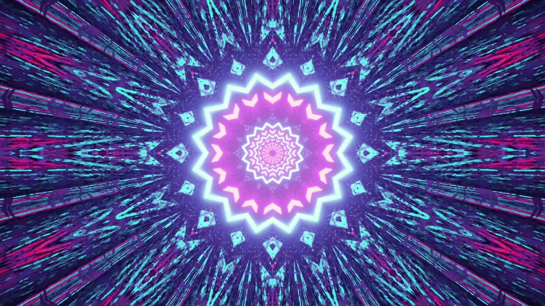 3D illustration of multicolored kaleidoscope pattern photo
