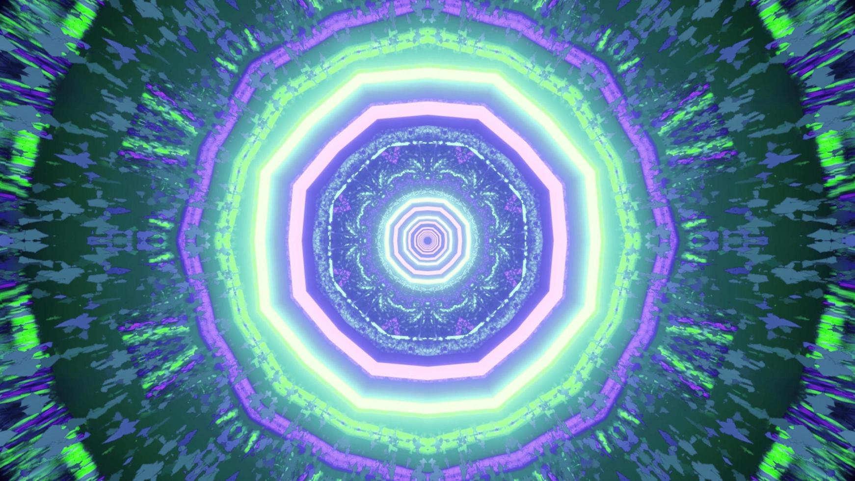 Colorful light reflections in futuristic tunnel 3d illustration photo