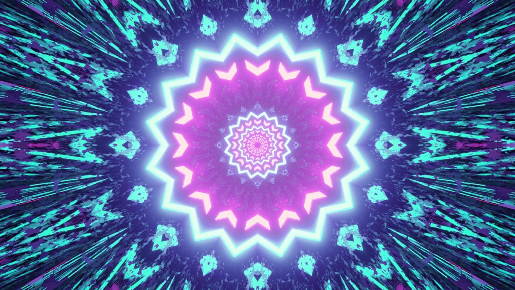 Abstract geometric background with glowing rays in 3D illustration photo