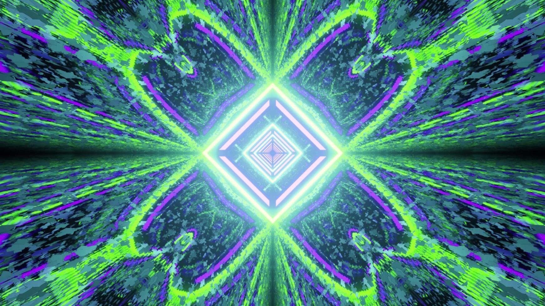 Reflections of geometric neon pattern 3d illustration photo