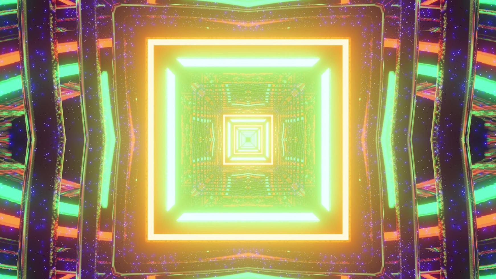 3D illustration of square shaped symmetric abstract background photo