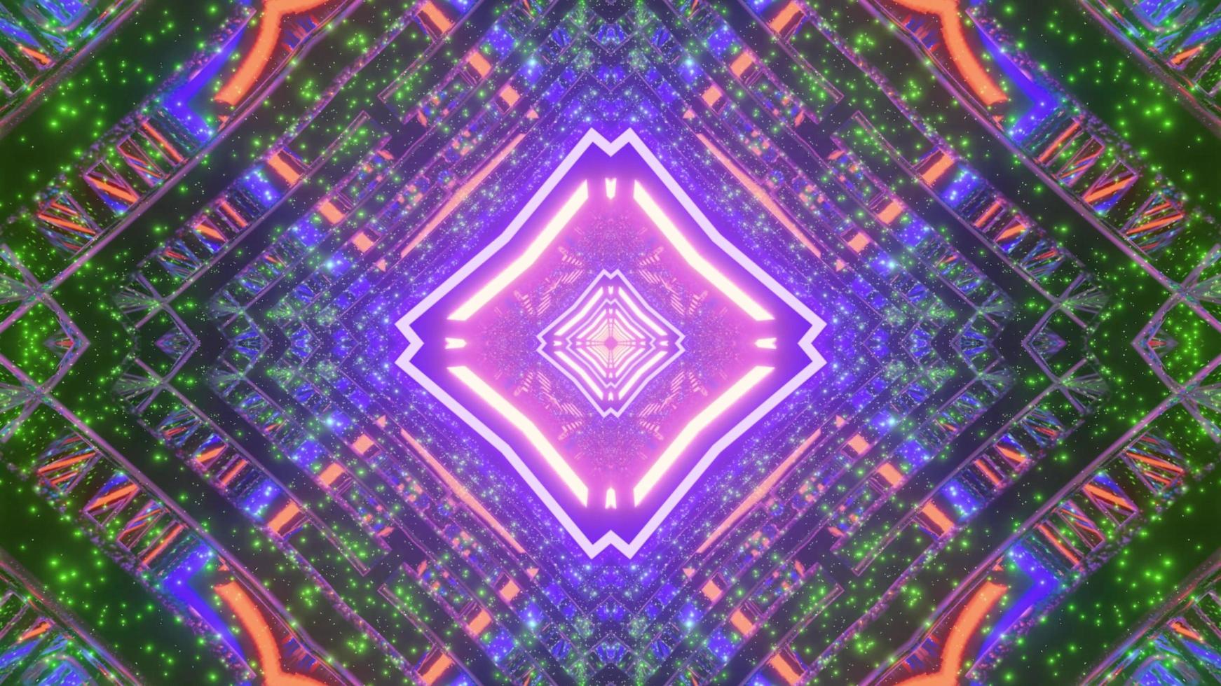 Abstract cyberspace with symmetric pattern in 3D illustration photo