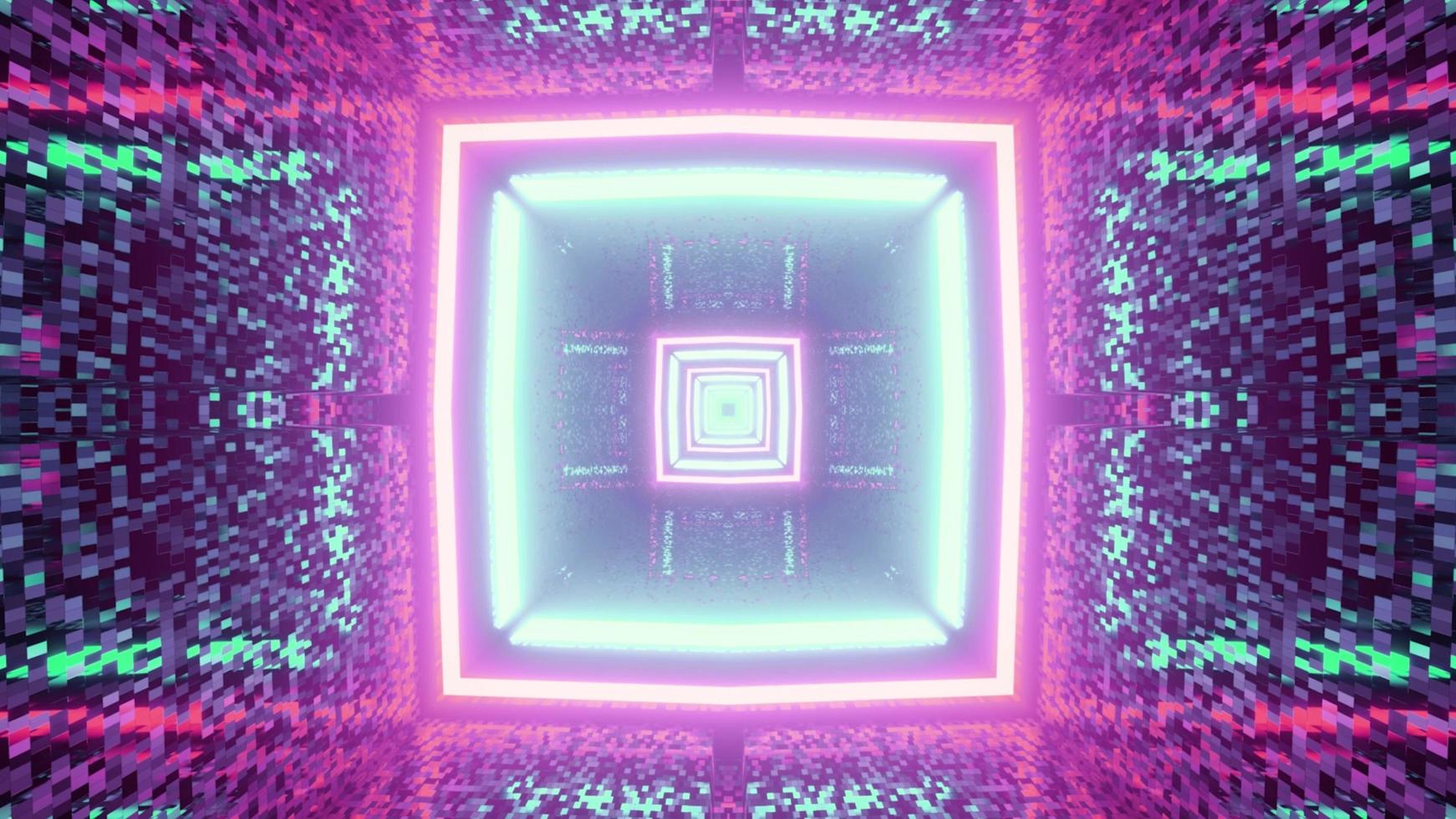 Virtual world passage with geometric lines and neon lights 3d illustration photo