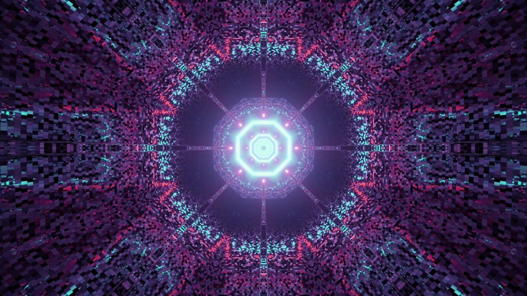 Glowing futuristic ornament with geometric design 3d illustration photo