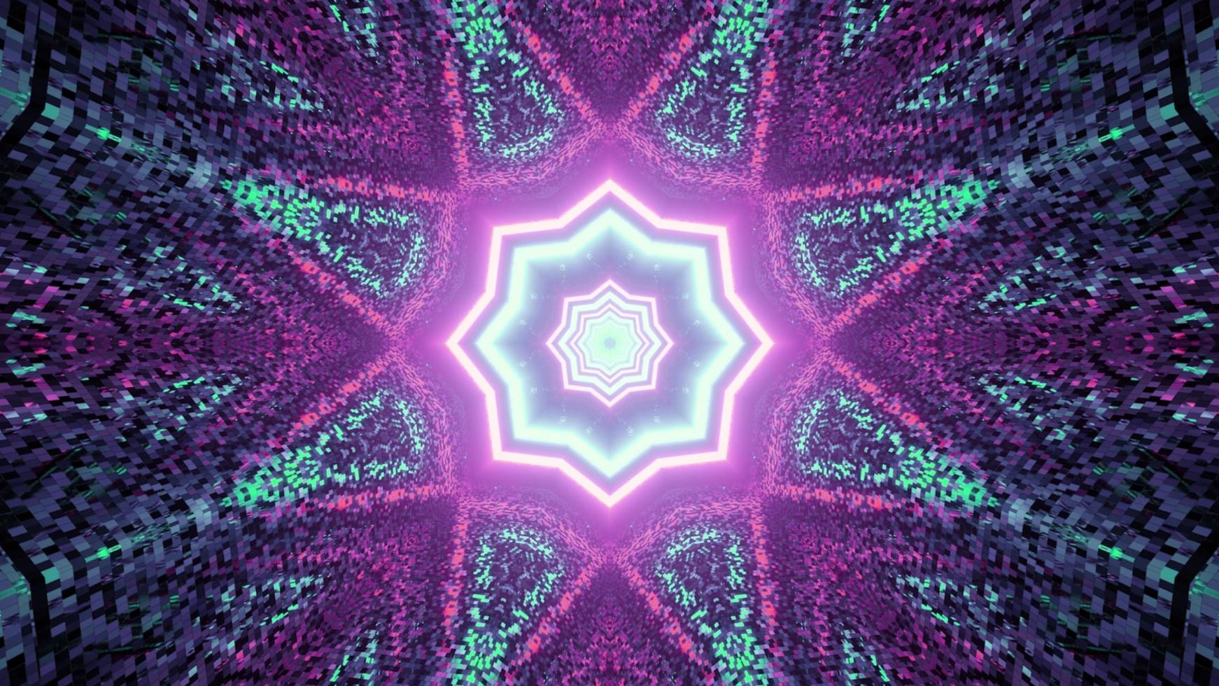 Abstract textured pattern with neon lights in 3D illustration photo