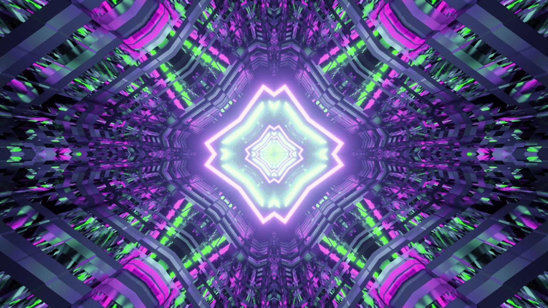 Distorted colorful tunnel 3D illustration photo