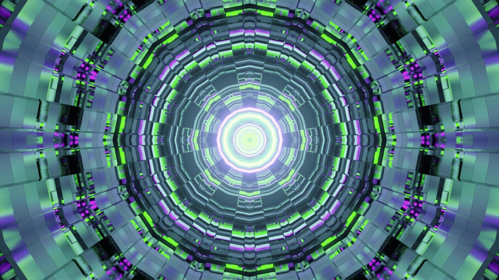 3d illustration of endless tunnel in shape of circle photo