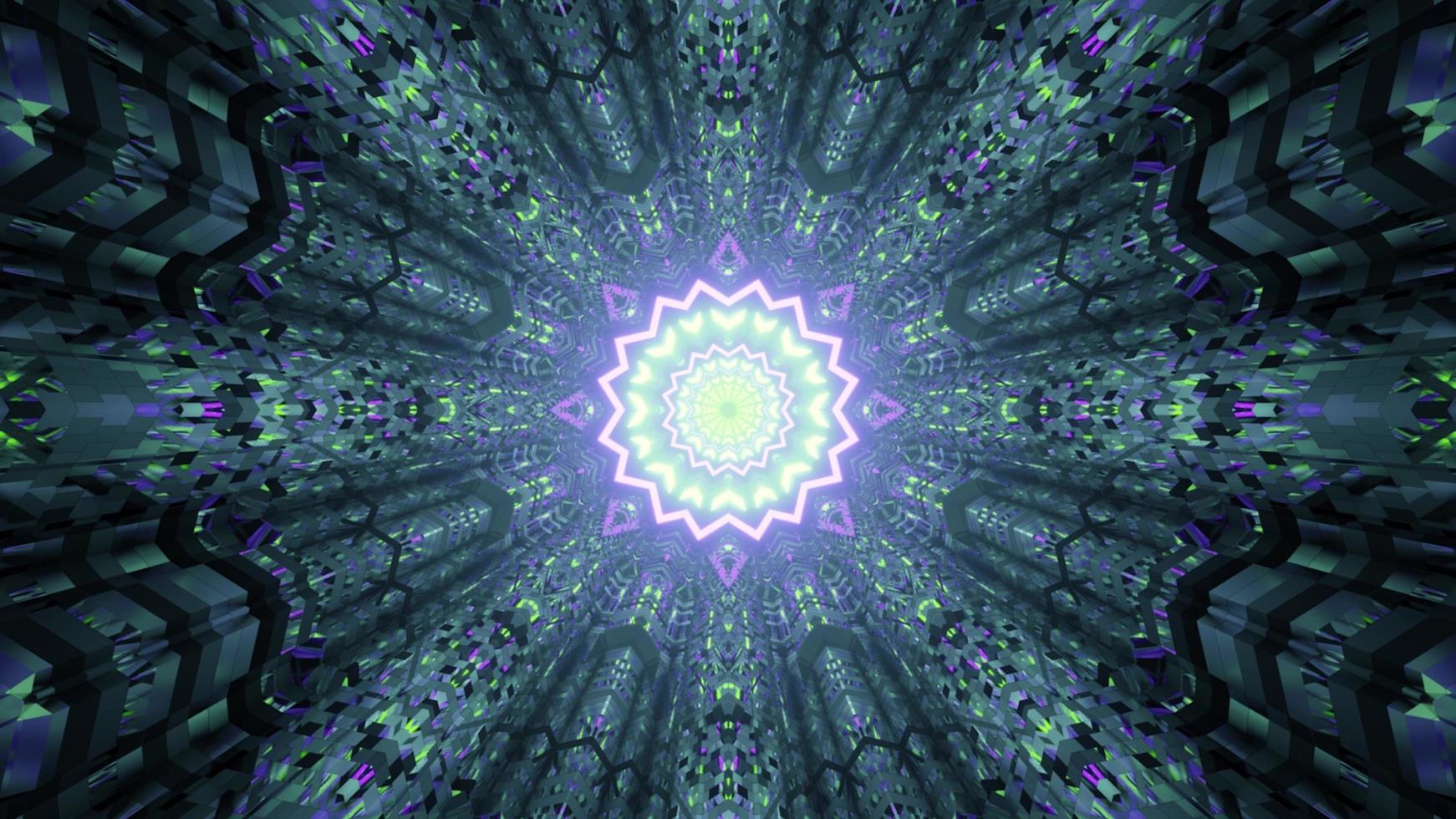 3d illustration of abstract endless tunnel photo