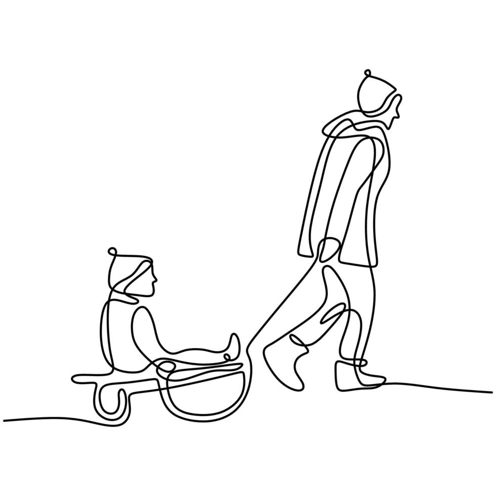 Dibujo Continuo De Una Sola Linea De Papa Rollos Tubo De Nieve Para Bebes Tubo Inflable