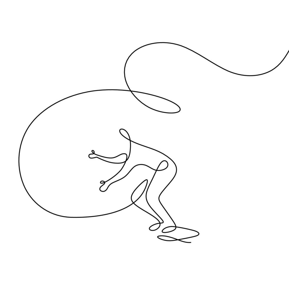 Single continuous one line art abstract surfer vacation sea wave. Active sport summer holiday tropical luxury journey surfboard concept design sketch surfing outline drawing vector illustration.