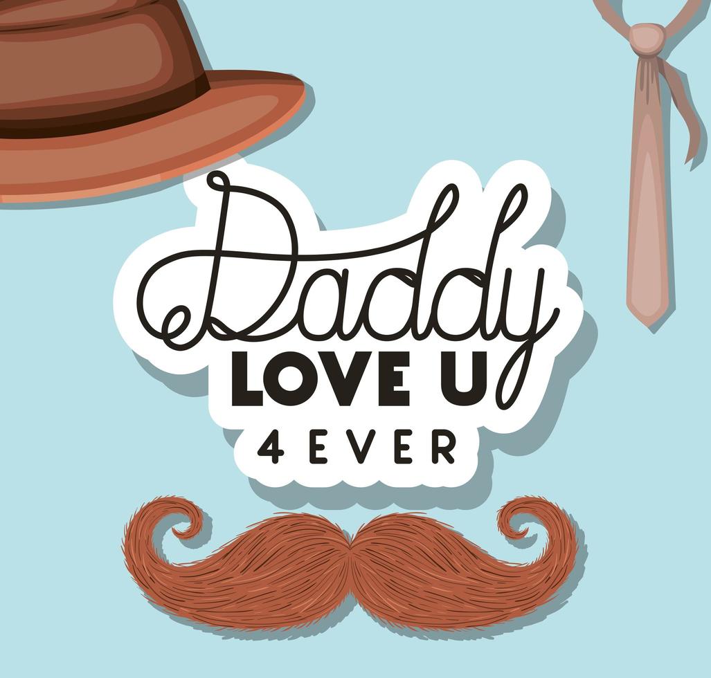 Fathers day celebration banner with icons vector