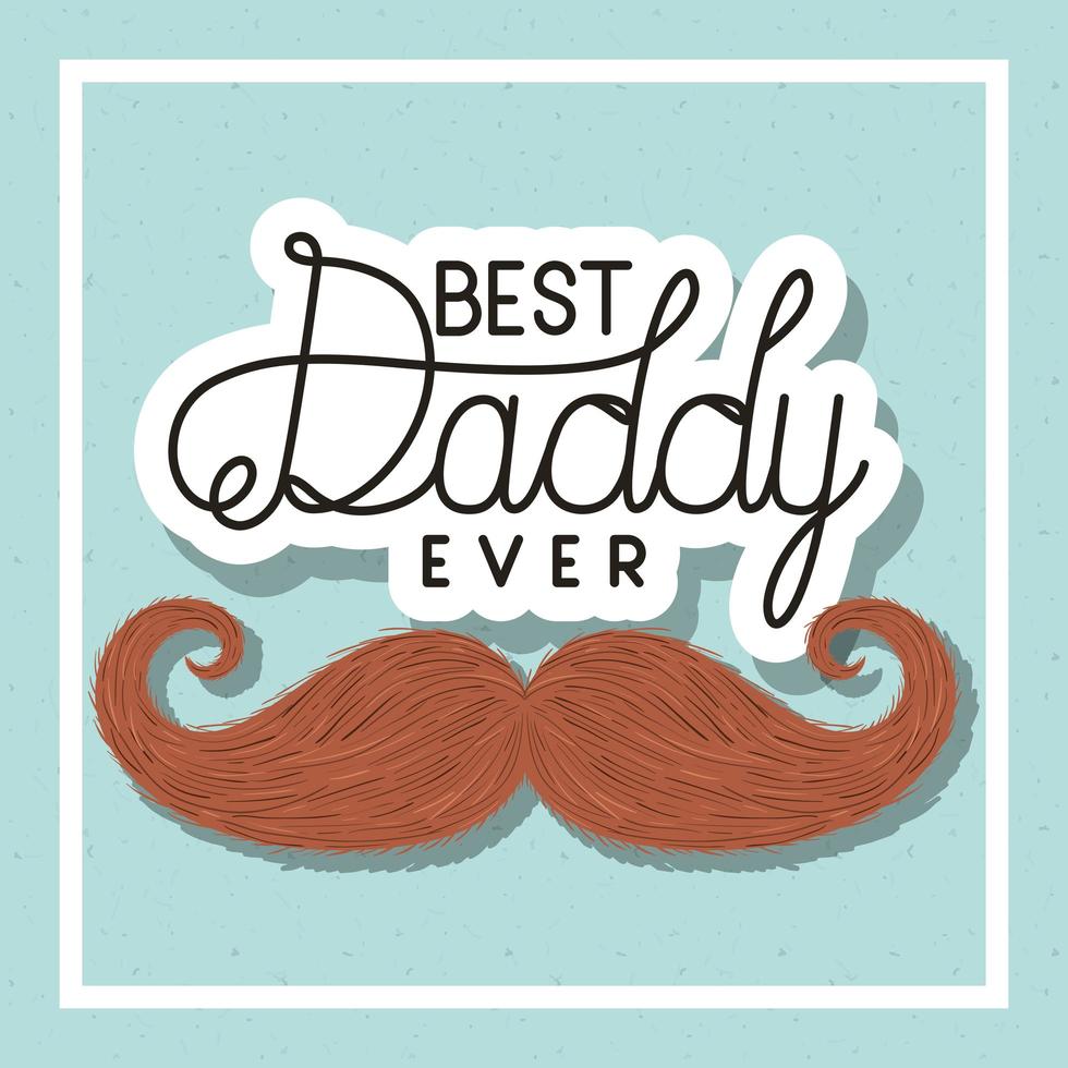 Banner de celebración del día del padre con diseño de vector de bigote