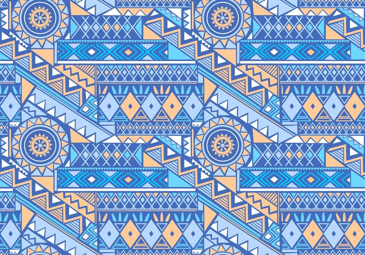 Ethnic seamless pattern with geometric abstract tribal motifs vector