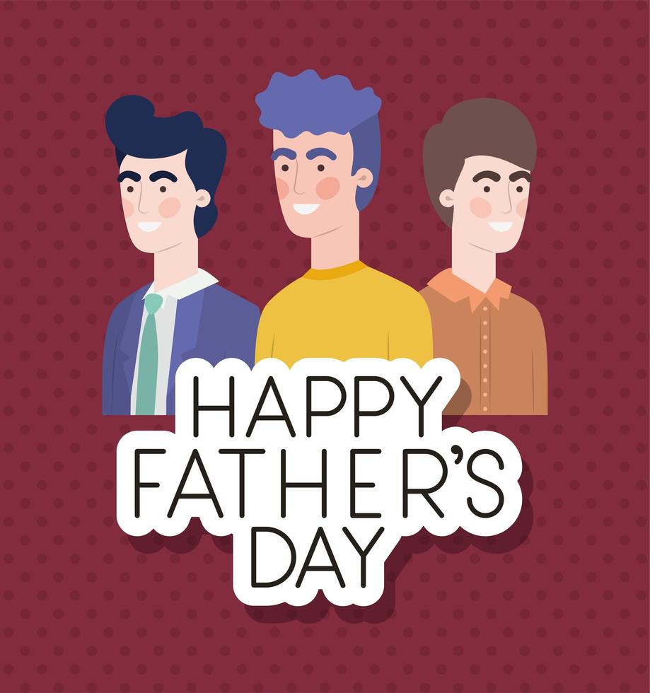 banner de celebración del día del padre con hombres vector