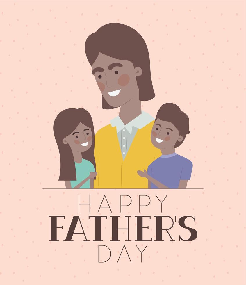 Fathers day celebration banner with father with kids vector